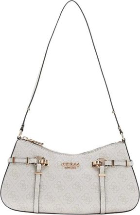 Guess Tassen, Dames, Wit, ONE Size, Leer, Leona Logo Schoudertas