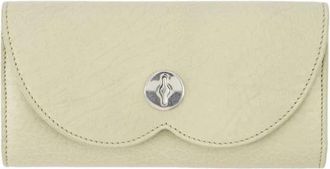 Burberry Leren Vouwportemonnee met Drukknoopsluiting - Dames - Portefeuilles - Beige - ONE Size - Leer - Accessoires