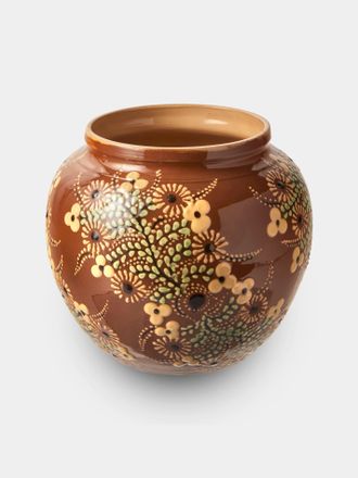 Poterie d'&Eacute;vires Flowers Hand-Painted Ceramic Vase (7in/18cm)