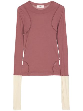 Muller Of Yoshiokubo extra-long-sleeves cotton top - Purple