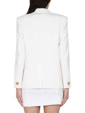 Moschino Single-Breasted Peak Lapel Blazer - White