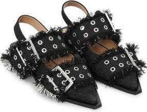 Ganni Slingback Pointed Toe Flat in Black at Nordstrom Rack, Size 11Us / 41Eu