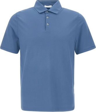 Diktat Polo in cotone con ricamo logo - Blu