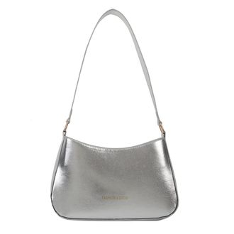 Generic Women Shoulder Bag PU Leather Shoulder Underarm Bag Fashion Handbags Shopping Bag Casual Armpit Bag (Silver)