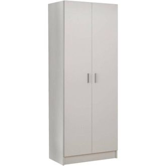 Dmora Dmora - Armadio multiuso 2 ante Abadubidu, Mobile porta scope, Scarpiera con ripiani, Guardaroba porta scarpe, cm73x37h180 cm, Rovere