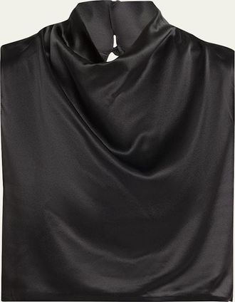 Aexae Silk Cowl-Neck Top