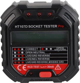 OEM Probador De Circuitos, Probador De Tomacorrientes Ht107d Con Pantalla De Voltaje, Detector Autom&aacute;tico De Voltaje De Polaridad De Circuito El&eacute;ctrico, D