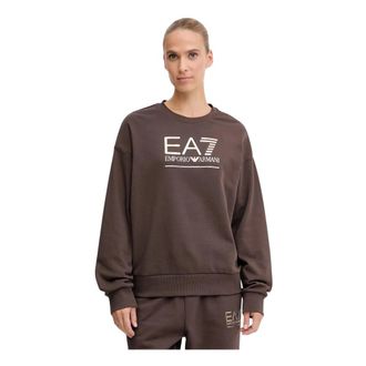 Emporio Armani Emporio Armani Ea7, Dames, Sweatshirts & Hoodies, Bruin, Maat: XS Katoen
