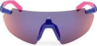 adidas 00mm Shield Sunglasses in Blue /Mirror Violet at Nordstrom