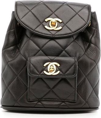 Chanel 1992 mini Duma backpack - women - Lamb Skin - One Size - Black