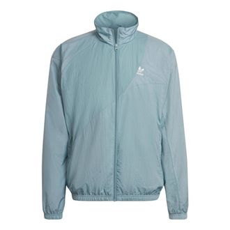 adidas originals Sports Splicing Solid Color Stand Collar Jacket Light Blue HC4511