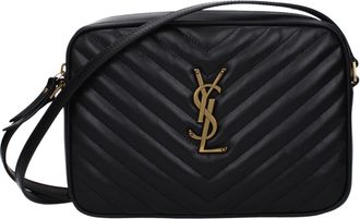 Saint Laurent Lou Donna Umh&auml;ngetasche aus schwarzem Leder