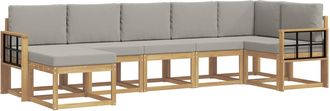 vidaXL Conjunto De Sof&aacute;s De Exterior 7 Uds. Blanco Y Gris Claro Vidaxl