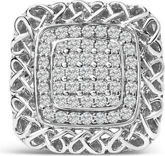 House of Brilliance Sterling Silver 1.0 Cttw Diamond Celtic Knot Cocktail Ring at Nordstrom