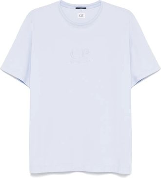 C.P. Company T-shirt piqué con ricamo logo - Blu
