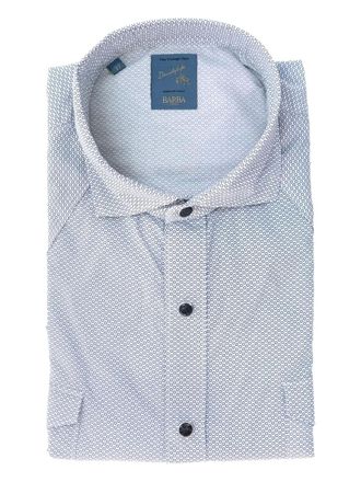 Barba patterned button-down shirt - Blue