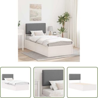 vidaXL Letto in legno - Letto con Testiera Rivestita Grigio chiaro 90 x 200 cm
