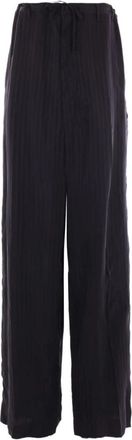 Balenciaga Zijde & Nylon Zwarte Broek - Dames - Wijde Broeken - Zwart - S - Nylon - Broeken