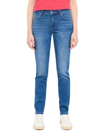 Mustang Slim-fit-Jeans MUSTANG Damen Style Crosby Relaxed Slim, Damen, Gr. 32, L&auml;nge 32, 582 mittelbalu, Denim/Jeans, 78% Baumwolle, 10% Lyocell, 9% Elastomul