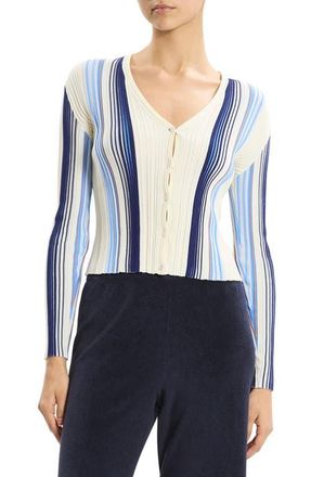 Theory Berk Rib Cardigan in Ivory Multi at Nordstrom, Size Petite