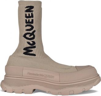 Alexander McQueen Alexander MC Queen Graffiti treten Slick -Stiefel