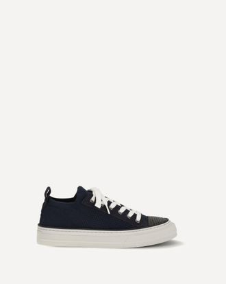 Brunello Cucinelli Sneakers in maglia di cotone e pelle scamosciata Woman 36