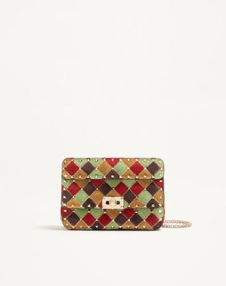Valentino Garavani Valentino Garavani Rockstud Spike Small Bag In Patchwork Suede Wo