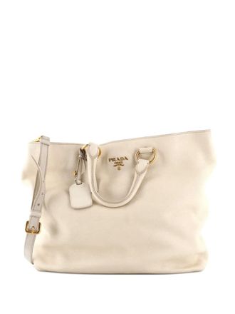 Prada Convertible Shopper Vitello Daino Large tote bag - Beige