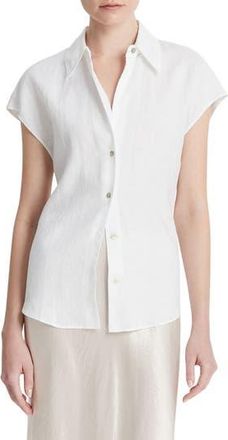 Vince Dolman Sleeve Linen Shirt in Optic White at Nordstrom Rack, Size X-Large