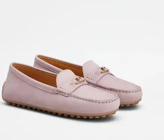 Tod's Rubber-Soled Leather Loafer - Mauve