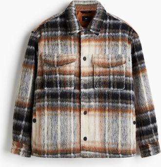 H&M Wattiertes Overshirt in Oversized Fit - White