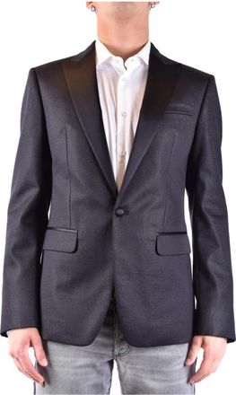 Dsquared2 V-Neck Wollen Blazer - Heren - Blazers - Zwart - L - Wol - Jassen