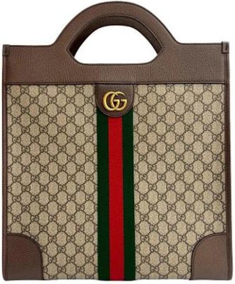 Gucci Pre-owned Ophidia Vertical Tote Bag - Dames - Vintage Shopper - Bruin - ONE Size - Leer - Vintage