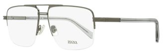 Ermenegildo Zegna Mens Rectangular Pilot Eyeglasses EZ5274 013 Dark Ruthenium 59mm