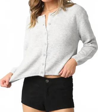 Olivaceous Anabel Knit Cardigan In Heather Grey
