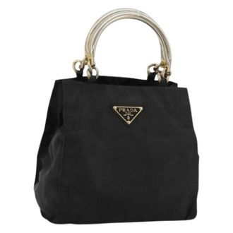 Prada Pre-owned Handbags, female, Black, Size: ONE SIZE Pre-owned Vintage Nylon Hand Bag