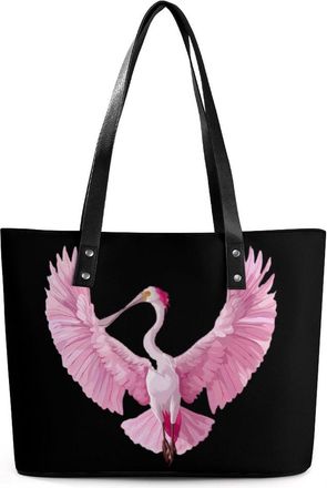 Generic Roseate Spoonbill Tote Bags for Women Cute Shoulder Purses Handbags