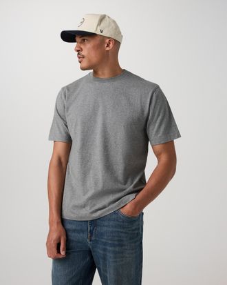 Vuori Clothing Short Sleeve Vuori Heavyweight Cotton T-Shirt - Relaxed Fit | Grey Heather | XS, Size Extra Small