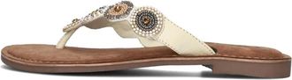 Lazamani Schoenen, Dames, Beige, 42 EU, Su&egrave;de, Gekralde Cirkel Slippers