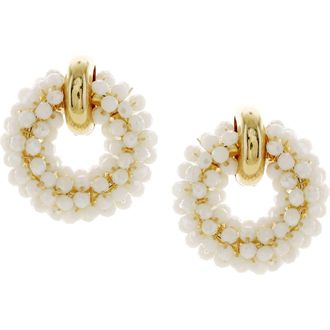 Olivia Welles Isadora Wreath Earrings in Gold /White at Nordstrom Rack