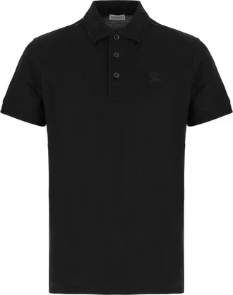 Burberry Polo shirt van katoen piqu&eacute; - Dames - Polos - Zwart - M - Katoen - Tops