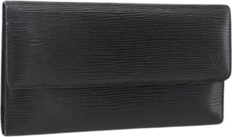 Louis Vuitton Pre-owned Wallets, female, Black, Size: ONE SIZE Pre-owned Porte Tr&eacute;sor Long Wallet