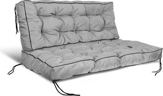 OEM Conjunto Coj&iacute;n De Jard&iacute;n Con Lado Alto 120/80 Cm + 120/40 Cm Para Banco De Palets, Impermeable, Gris