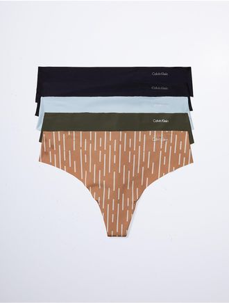 Calvin Klein Womens Invisibles 5-Pack Thong - Brown - XS