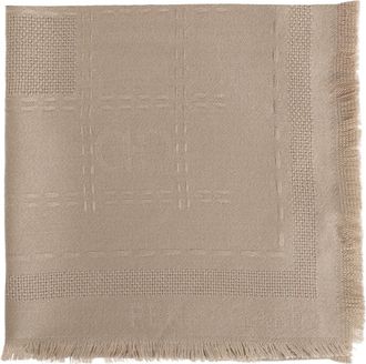 Ferragamo Accessoires, Dames, Beige, ONE Size, Wol, Wool Logo Sjaal