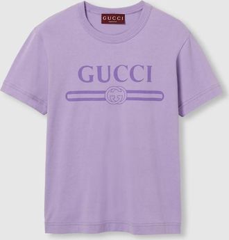 Gucci Jersey T-shirt With Print, Purple, Ready-to-wear