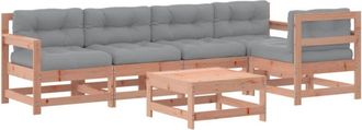 vidaXL Juego De Muebles Jard&iacute;n 6 Pzas Y Cojines Madera Abeto Douglas Vidaxl