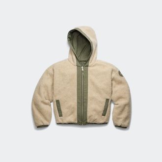 Canada Goose Alberni Reversible Fleece Bomber (Women, Light Tan/Smokey Sage, XL)