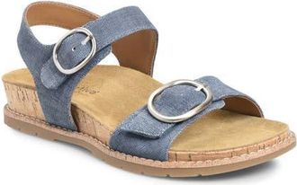 COMFORTIVA Gibson Slingback Platform Wedge Sandal in Denim at Nordstrom, Size 7.5