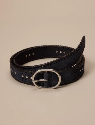 Lucky Brand Suede Laced And Studded Leather Belt